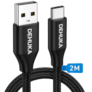 Cable De Carga Rapida Usb A Tipo C 2mt Reforzado Color Negro