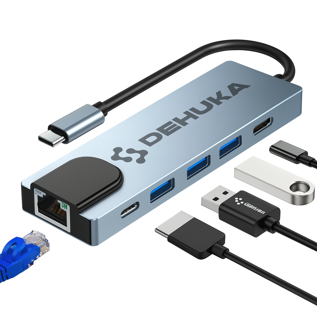 ChatGPT Image 27 nov 2025, 12_51_45 Adaptador 5 En 1 Usb C Hub Mac Macbook Air Pro Memoria Cable