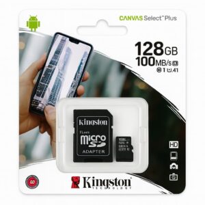 Micro SD KINGSTON 128GB c/Adap Clase 10 UHS-I (U1) 100MB/s Canvas Plus