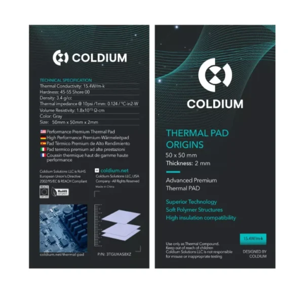 Pad Térmico Coldium Origins 95x55x1mm